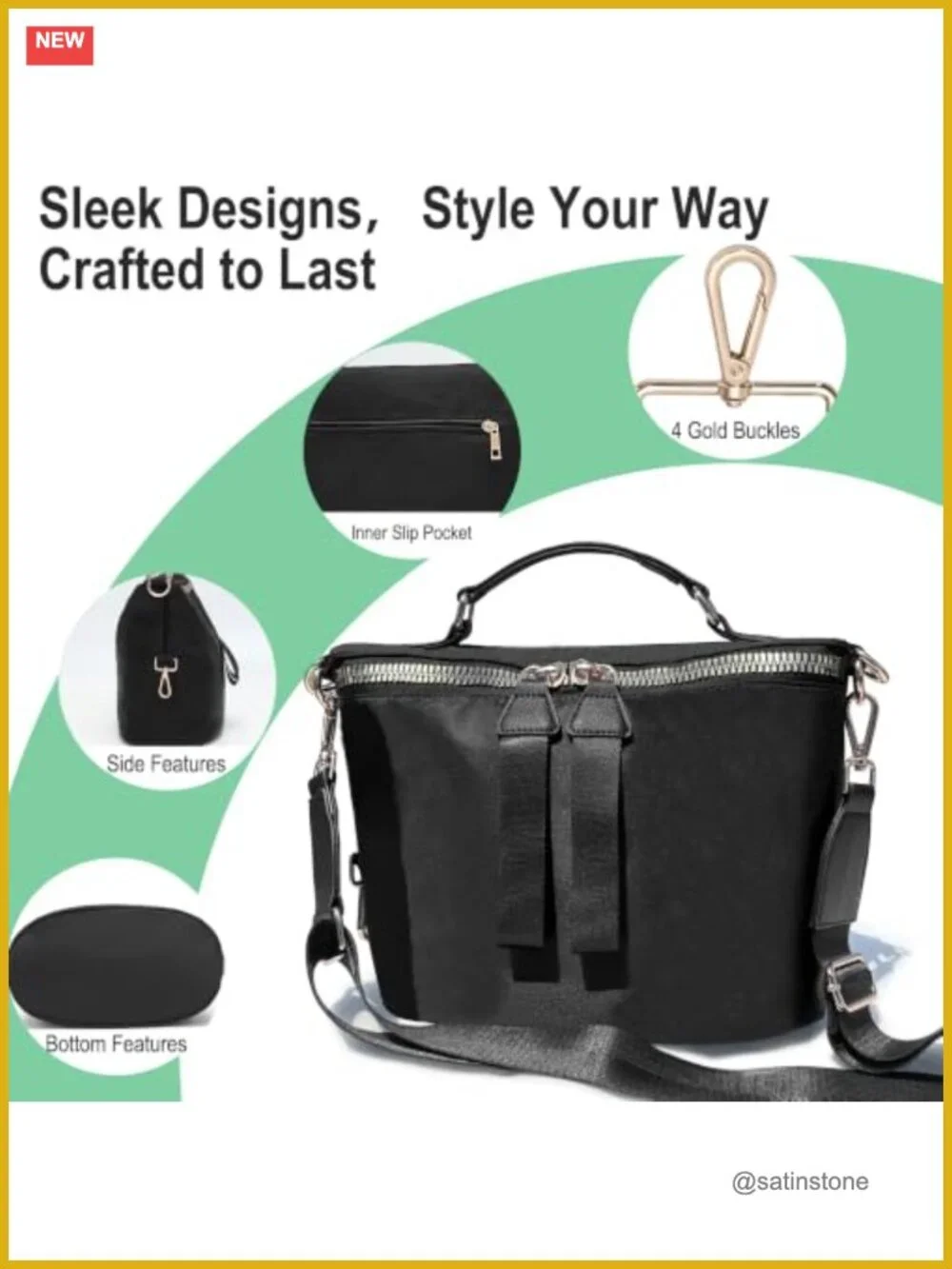 Adjustable Crossbody Purse Strap Replacement, Wide Canvas Shoulder Strap